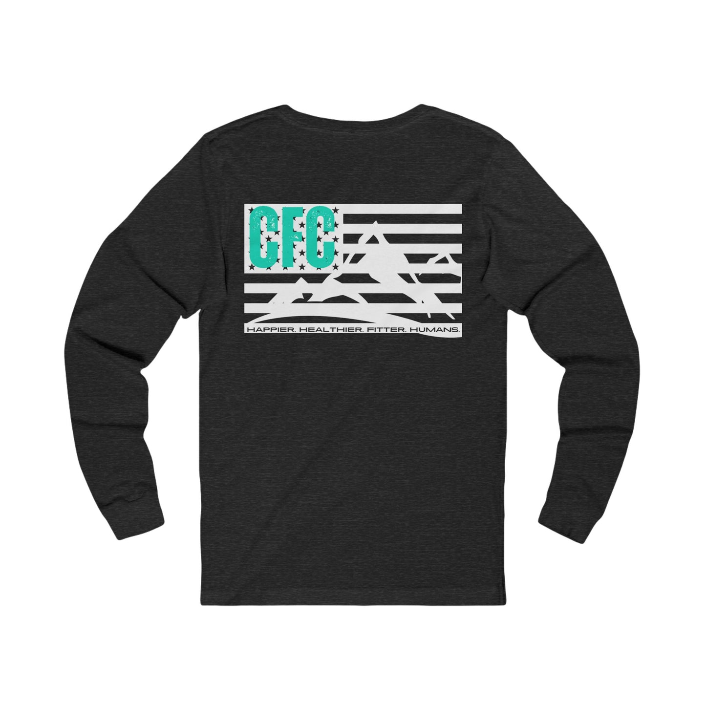 Unisex Jersey Long Sleeve Tee - Made In CFC - Mountain/Flag